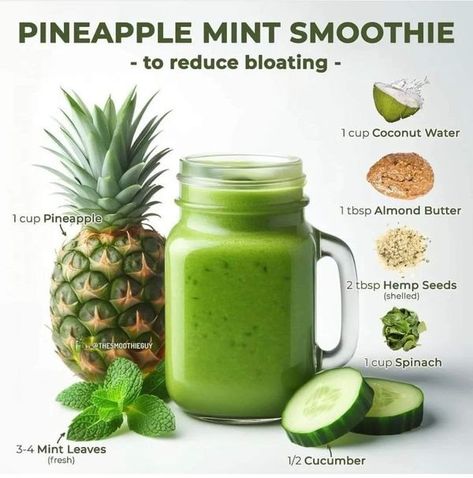 Mint Smoothie, Pineapple Mint, Smoothie Diet Challenge, Protein Smoothies, Fresh Smoothies, Diet Smoothie Recipes, Smoothie Detox, Best Smoothie Recipes, Smoothie Challenge