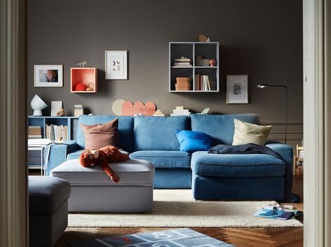 Ikea Living Room Furniture, Kivik Sofa, Interior Ikea, Ikea Kivik, Ikea Interior, Ikea Sofas, Ikea Inspiration, Furnitur Ruang Keluarga, Contemporary Living Room Furniture