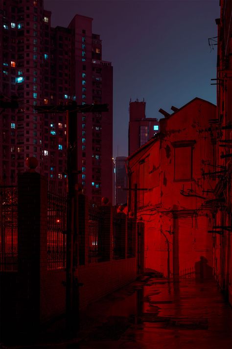 Shanghai Streets: Photos by Cody Ellingham - Inspiration Grid | Design Inspiration City Streets Aesthetic, Streets Aesthetic, Street Wallpaper, Summer Thunderstorm, Shanghai City, Red Street, Sayaka Miki, World Cities, Red Wallpaper