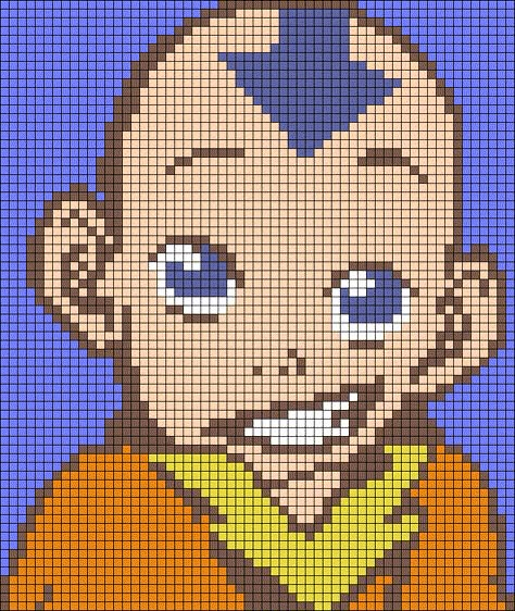 Alpha pattern #37898 | BraceletBook Avatar Last Airbender, Hello Kitty Crochet, Graph Crochet, Tiny Cross Stitch, Pixel Art Templates, Pixel Crochet, Pixel Art Grid, Tapestry Crochet Patterns, Minecraft Pixel Art