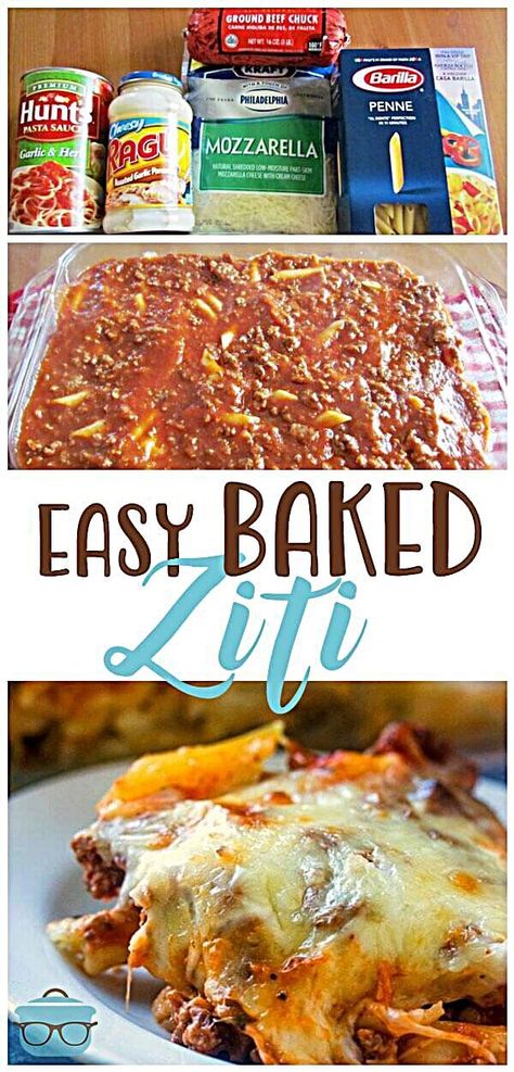 Pasta Beef, Easy Baked Ziti, Ziti Recipe, Sauce Spaghetti, Ziti Recipes, Baked Ziti Recipe, Huge Family, Recipe Pasta, Diner Recept