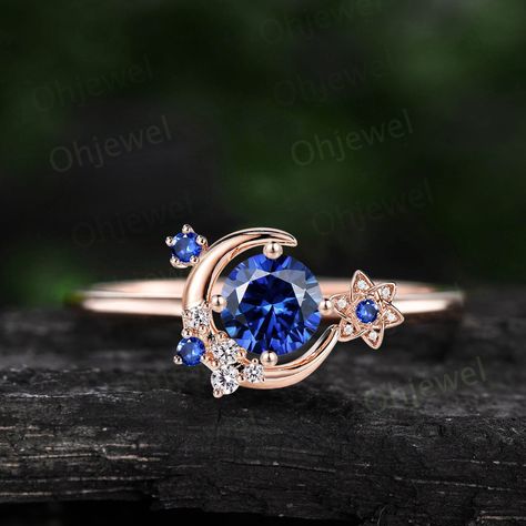 Star Sapphire Ring, Blue Sapphire Engagement Ring, Tanzanite Engagement Ring, Promise Ring Gift, Women Flower, Aquamarine Engagement Ring, Sapphire Engagement Ring Blue, Magical Jewelry, Sapphire Engagement Ring