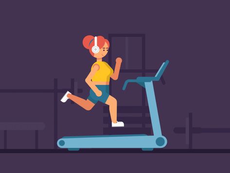 Treadmill by engy milad Gym Animation, Workout Cartoon, Fitness Gif, Sport Gif, Video Cartoon, Fitness Backgrounds, Logo Design Coffee, Treadmill Running, 2d Character Animation