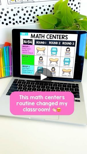 51 reactions · 55 comments | Here’s how to make math centers SIMPLE! 🤩👇

Hands-down the most popular time of day in first grade is Guided Math Rotations! 💗 

This system is SO easy to manage! 
Each day after our whole group mini lesson, students visit 3 stations:

🌟 Teacher Table: For small group instruction with me where we have hands-on, guided practice on our learning objective

🌟Math Tub: Students work with a partner and complete 1 tub activity each day. We use a lot of math center routines so these activities don’t take a lot of time to introduce and students can work independently.

🌟 Independent Work: either math technology or independent work (this could be workbook pages or a math folder) 

When I’ve had bigger classes, I’ve also done 4 groups/4 rotations, but 3 is my favori Guided Math Rotations, Math Folders, Teacher Table, Center Rotations, Math Rotations, Small Group Instruction, Independent Work, Learning Objectives, Classroom Setup