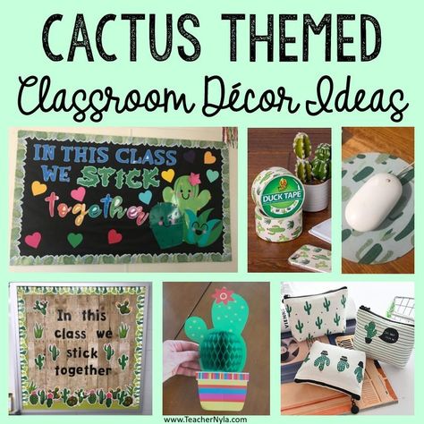 Cactus classroom decor ideas Classroom Themes Cactus, Cactus Classroom Door Ideas, Cactus Bulletin Board Ideas, Cactus Classroom Theme, Succulent Classroom, Cactus Classroom Decor, Western Classroom, Cactus Quotes, Cactus Classroom