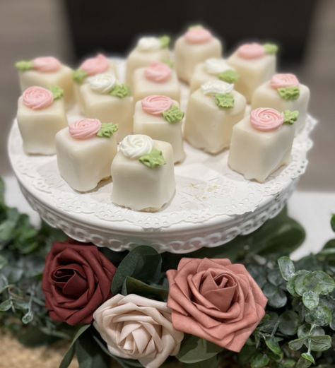 Vintage Petit Fours, Bridal Petit Fours, Petit Fours Baby Shower Girl, Pink Petit Fours, Floral Petit Fours, Baby Shower Petit Fours, Petit Fours Wedding, Storybook Baby Shower, Healthy Beauty