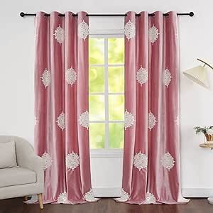 Window Treatments For Dining Room, Pink Drapes, Room Darkening Window Treatments, School Dormitory, Room Divider Privacy, Thermal Drapes, Curtains Grommet, Velvet Room, Divider Curtain