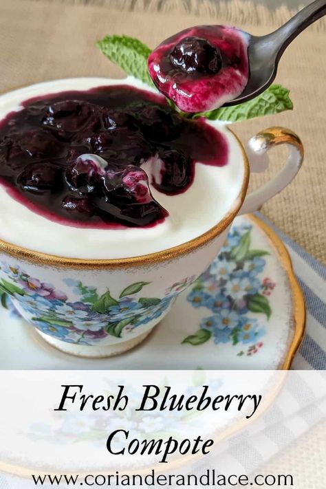 Fresh Blueberry Compote Blueberry Compote Recipe, Blueberry Buttermilk Pancakes, Super Easy Breakfast, Preserving Foods, Cooking Breakfast, Compote Recipe, Roasted Red Pepper Sauce, Blueberry Compote, Jams & Jellies