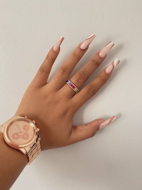 Brown Acrylic Nails, Unghie Sfumate, Fancy Nails Designs, Girly Acrylic Nails, Work Nails, Acrylic Nails Coffin Pink, Acrylic Nails Coffin Short, Pink Acrylic Nails, Acrylic Nails Coffin