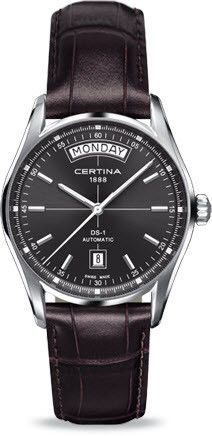 Certina Watch DS-1 Day Date Automatic #bezel-fixed #bracelet-strap-leather #brand-certina #case-material-steel #case-width-39mm #classic #date-yes #day-yes #delivery-timescale-7-10-days #dial-colour-black #gender-mens #movement-automatic #official-stockist-for-certina-watches #packaging-certina-watch-packaging #style-dress #subcat-ds-1 #supplier-model-no-c006-430-16-081-00 #warranty-certina-official-2-year-guarantee #water-resistant-100m Certina Watches, Buy Watches, Kids Watches, Luxury Watches For Men, Women Perfume, Swiss Watches, Luxury Watch, 1 Day, Watch Design