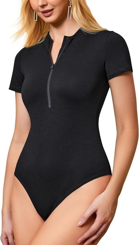 Amazon.com: Rolewpy V Neck Bodysuit for Women Short Sleeve Going out Tank Tops Thong Jumpsuits Clubwear : Clothing, Shoes & Jewelry V Neck Bodysuit, Shoes Jewelry, Going Out, Jumpsuit, Womens Shorts, V Neck, Tank Tops, For Women, Quick Saves