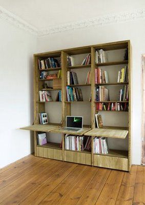 book shelf/ desk Bali Apartment, Desk Bookshelf Combo, Awesome Bookshelves, Garden Offices, Large Bookshelves, Ikea Billy Bookcase Hack, Cool Bookshelves, Ikea Bookshelves, Bookshelves In Living Room