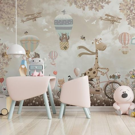 Wallart offer a stunning range of exquisite wallpaper designs. Our collection of innovative statement wallpapers draw inspiration from around the globe. Animal Mural, Kids Room Wallpaper, Wallpaper Designs, Room Wallpaper, Kids Wallpaper, Wall Covering, Childrens Room, Air Balloon, Tapestry Wall Hanging