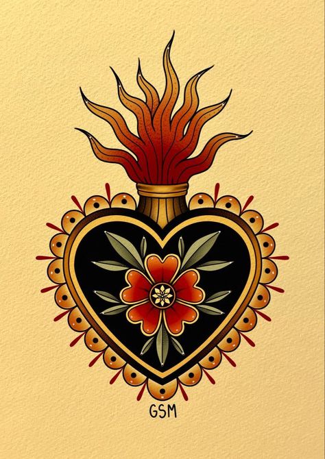 #tattoo #tattoos #inked #tattooart #tattooed #tattooideas #tattoodesign #tattooinspiration #tattoosleeve #tattooflash #inkedgirls #tattooedwomen  #InkLaughs  #TattooFails Neotrad Sacred Heart, American Trad Sacred Heart, Sacred Heart With Flowers, Old School Horseshoe Tattoo, Traditional American Tattoo Art, Sacred Heart Chest Tattoo Female, Chest Tattoo Female Traditional, Floral Frame Tattoo, Traditional Girly Tattoo