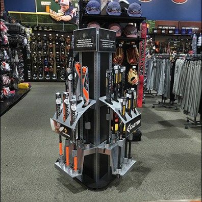 EASTON BASEBALL BAT TRIANGULAR DISPLAY RACK 1 Baseball Bats, Retail Displays, Baseball Gear, Poster Tube, Home Run, Display Rack, Retail Display, Retail Design, Softball