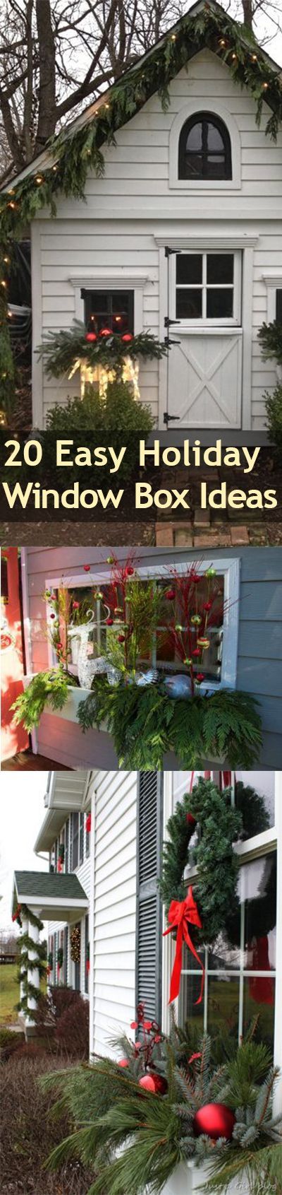 20 Easy Holiday Window Box Ideas ~ Bless My Weeds Christmas Window Boxes With Lights, Xmas Window Boxes, Window Boxes Christmas Ideas, Christmas Window Boxes Ideas, Christmas Window Box Decorations, Window Box Christmas Decor, Christmas Flower Boxes Outdoor, Winter Window Boxes Outdoor, Evermore Christmas