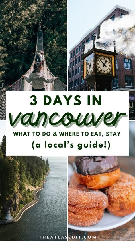 Explore Vancouver in 3 days: stunning nature, diverse culture, top attractions. A local's guide to make the most of your urban adventure in this vibrant Canadian city. Must Do In Vancouver Canada, Trip To Vancouver Canada, 2 Days In Vancouver, Best Time To Visit Canada, Vacation In Canada, Day Trips From Vancouver Bc, Visiting Vancouver Canada, Things To Do In Vancouver Canada Summer, Vancouver To Do