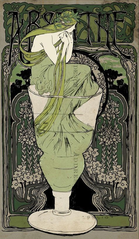 Absynth Art, Absinthe Aesthetic, Posters Apartment, Absinthe Poster, Art Nouveau Posters, Green Fairy Absinthe, Absinthe Fairy, Absinthe Art, The Green Fairy