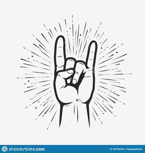 On Symbol, Hand Gesture Drawing, Metal Drawing, Rock Tattoo, Symbol Drawing, Hand Symbols, Symbol Tattoo, Heavy Metal Art, Rock Hand