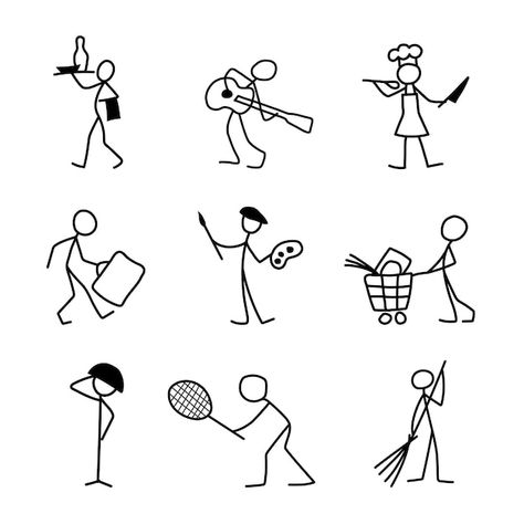 Premium Vector | Cartoon icons set of sketch little dancing vector people in cute miniature scenes. Spark Art, Premium Vector Cartoon, Doodle People, Doodle Art For Beginners, Stick Drawings, Sketch Icon, Geometric Origami, Doodle Characters, Miniature Scenes