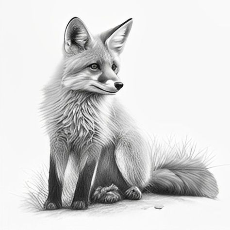 Fox Pencil Drawing, Fox Poster, Heartwarming Pictures, Realistic Pencil Drawings, Spirit Animal Art, Short Shag Hairstyles, Fox Face, Short Shag, Spirit Animals