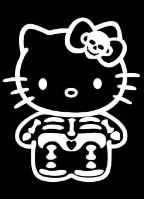 Hello Kitty Skeleton, Skull Funny, Hello Kitty T Shirt, Cats Images, Hello Kitty Images, Skeleton Skull, Hello Kitty Art, Funny Sticker, Music Wallpapers