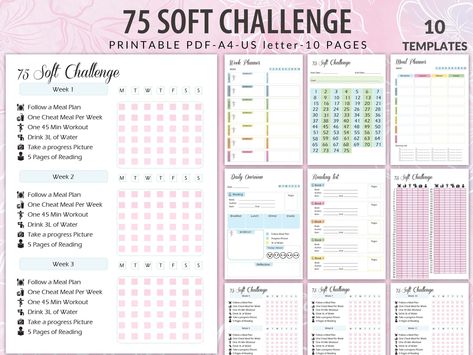 Workout Tracker Printable 75 Soft Challenge Meal Plan, 75 Day Soft Challenge Meals, 75 Soft Challenge Meals, Soft 30 Challenge, 75 Soft Workout Plan, 30 Day Soft Challenge, 75 Soft Challenge Rules, 75 Soft Challenge Tracker Free Goodnotes, 75 Days Soft Challenge