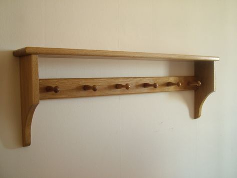 Shaker peg rail shelf | Daniel Foster | Flickr Shaker Shelves, Shaker Shelf, Peg Rail Shelf, Shelf With Pegs, Shaker Peg Rail, Timber Projects, Rail Shelf, Shaker Interior, Peg Rail