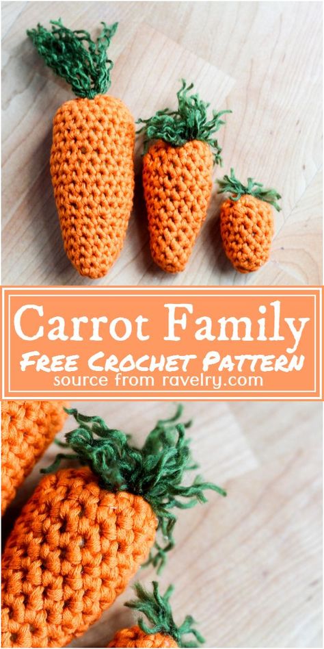 Crochet Carrot, Ravelry Free, Bernat Yarn, Bernat Blanket Yarn, Spring Easter Crafts, Aran Weight Yarn, Toy Pattern, Applique Pattern, Blanket Yarn