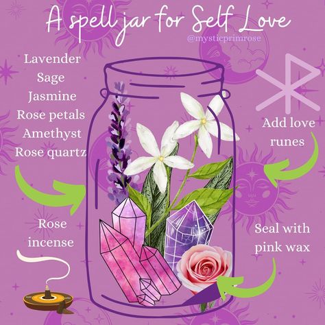 Friday Magic, Self Love Spell Jar, Love Spell Jar, Self Love Spell, Witches Jar, Pink Witch, Witch Things, Witch Tips, Jar Spells