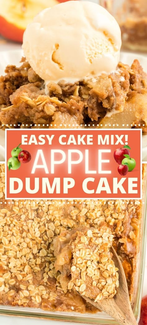 Easy Apple Dump Cake, Bake Apples, Yellow Cake Mix Recipes, Apple Dump Cake Recipe, Easy Dump Cake Recipe, Apple Dump Cake, Dump Cake Recipe, Cake Mix Desserts, Apple Recipes Easy