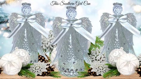 This Southern Girl Can Dollar Tree Crafts Diy, Angel Wing Ornaments, Beautiful Angels, Crochet Christmas Decorations, Angel Crafts, Angel Tree, Southern Girl, Can Crafts, Crochet Christmas