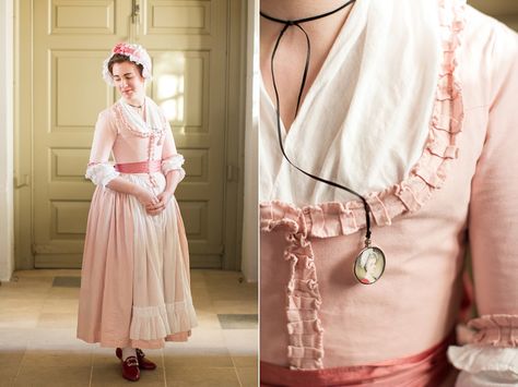 Mode de Lis: · Pink 1770s Round Gown · 1770s Fashion, 18th Century Dresses, 18th Century Gown, 1700 Fashion, 18th Century Women, Colonial Dress, 18th Century Dress, 18th Century Costume, 18th Century Clothing