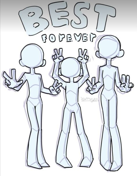 Stiff Standing Poses, Art Style Body Reference, Body Pose Drawing 2 People, Trio Body Base Drawing, How To Draw Oc Character Design, 2 People Standing Poses, Antomany Reference Photo, Art Duo Base, 2 Chibi Base