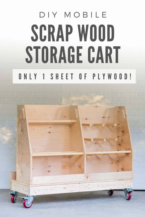 Lumber Storage Cart, Wood Storage Cart, Scrap Wood Storage, Wood Cart, Plywood Storage, Sheet Storage, Workshop Projects, Bar Business, Storage Shed Organization