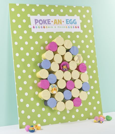 diy poke an egg easter game idea Easter Religious Crafts, Fun Easter Games, Easter Egg Hunt Party, Easter Games For Kids, Egg Hunt Party, Kids Easter Party, Easter Party Games, Easter Birthday Party, Easter Crafts Preschool