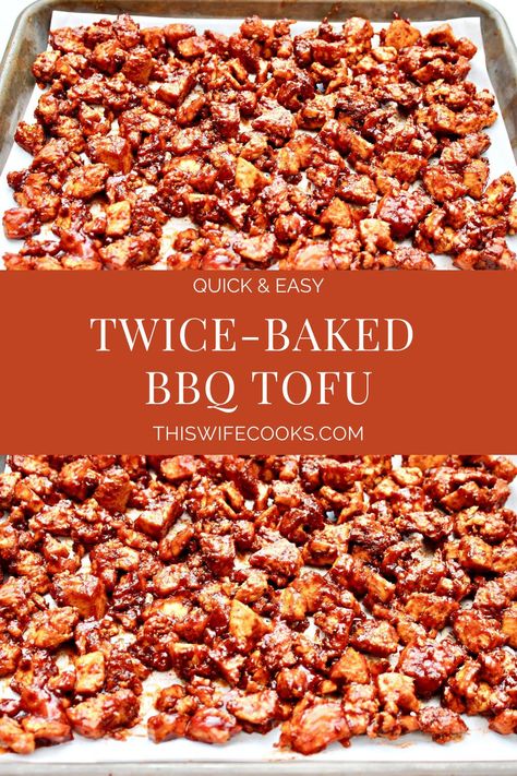 Bite-size-pieces of tofu seasoned and baked with a blend of smoky spices get taken a step further with an added layer of BBQ sauce. A second round in the oven results in sticky sweet and perfectly caramelized BBQ tofu. Bbq Tofu Air Fryer, Tofu Crumbles Recipes, Tofu Recipes For Beginners, Barbecue Tofu Recipes, Bbq Tofu Sandwich, Tofu Burger Recipe, Bbq Vegan, Tofu Seasoning, Best Tofu