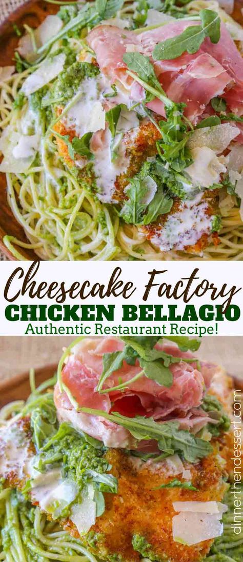 Chicken Bellagio, Cheesecake Factory Chicken, Cheesecake Factory Pasta, Louisiana Chicken Pasta, Pasta Parmesan, Pesto Pasta Recipe, Cheesecake Factory Recipes, Pasta Al Pesto, Nutella Desserts