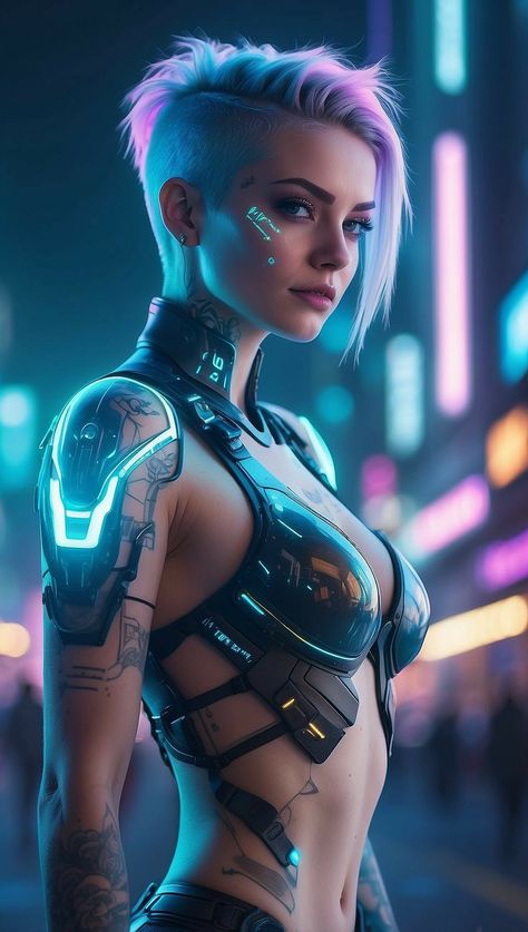 Cyberpunk Character Art Female Neon, Cyberpunk Woman Art, Neon Cyberpunk Aesthetic, Punk Character Art, Cyberpunk Women, Neon Cyberpunk, Cyberpunk Female, Cyberpunk Rpg, Cyberpunk Anime