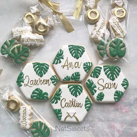 NatSweets LLC (@natsweets) • Instagram photos and videos Safari Baby Shower Boy, Holiday Platters, Tropical Bachelorette, Bee Cookies, Tropical Birthday Party, Jungle Theme Birthday, Bridal Shower Cookies, Tropical Birthday, Shower Cookies