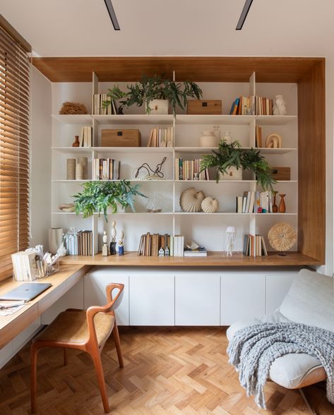 Interior Design Per La Casa, Small Home Offices, Guest Room Office, Home Library Design, 아파트 인테리어, Design Del Prodotto, Home Library, Home Office Design, Estilo Boho