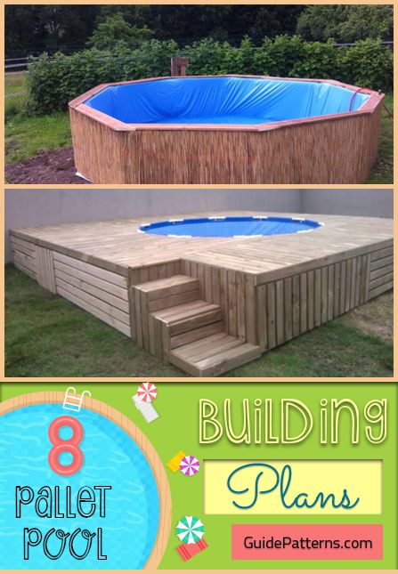 Deck From Pallets, Doughboy Pool Ideas Deck Plans, Diy Pallet Pool Deck, Pool Deck Made From Pallets, Pallet Projects For Pool Area, Wood Pallet Pool Deck, Pallet Pool, Pool Building, Building A Swimming Pool