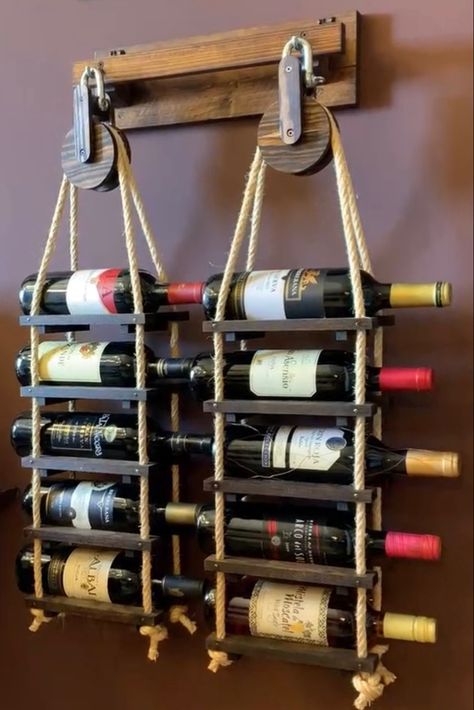 Botelleros Ideas, Wine Glass Hanger, Wine Rack Design, Wood Burning Stencils, Wood Craft Patterns, Funny Home Decor, Inside Decor, Wood Wine Racks, Diy Wooden Projects