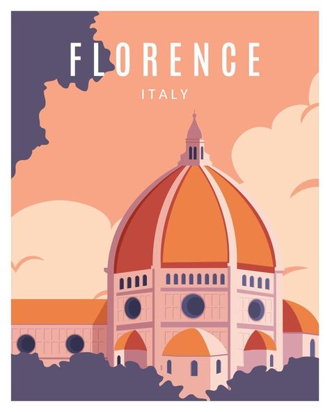 Cityscape background in Florence, Italy. Handmade drawing vector illustration.Travel to italy suitable for poster, postcard, print. Cityscape Background, Italy Illustration, Florence Print, Italy Travel Poster, Travel To Italy, Florence Italy Travel, Florence Art, Mediterranean Art, Illustration Travel