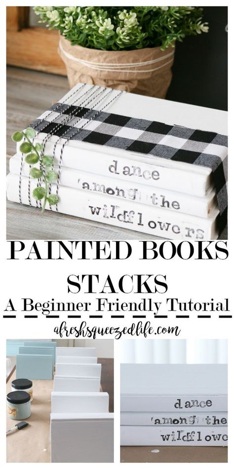 Got some old books? Got some chalk paint? Let's make a DIY Painted Book Stack. This simple craft is perfect for decor or for gifting! DIY PAINTED BOOK STACK Books Stacked, Books Diy, Diy Home Decor For Apartments, Dekor Diy, Simple Craft, Mason Jar Crafts Diy, Diy Simple, Book Stack, Painted Books