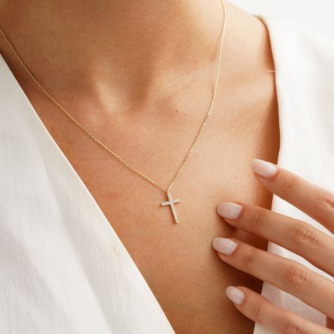 Gold cross necklace men