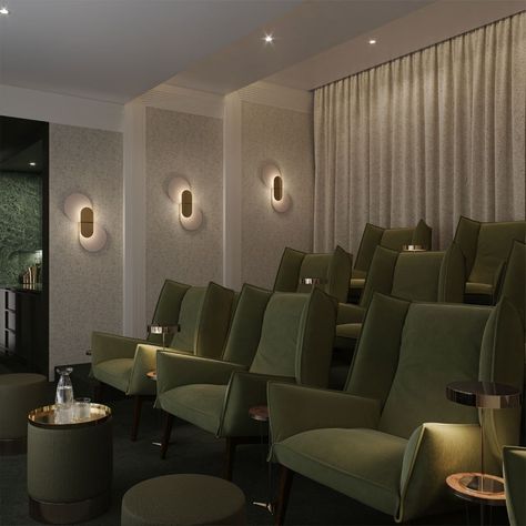 Screening room | cinema room | One Crown Place | by Studio Ashby Home Theatre Room Ideas, Unfinished Basements, Home Cinema Design, Basement Ceilings, Studio Ashby, Basement Bars, Theater Rooms, Cinema Design, Basement Finishing