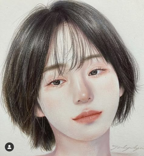 Realistic Face Drawing, Photographie Portrait Inspiration, Kpop Drawings, Portrait Sketches, Color Pencil Art, Realistic Art, Cute Easy Drawings, Amazing Art Painting, Realistic Drawings