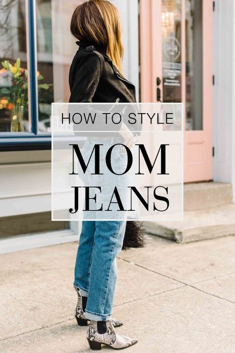 HOW TO STYLE MOM JEANS RIGHT NOW | Mom jeans — high-rise denim with a tapered or straight leg — are, unexpected AND on-trend. We're styling them up with our fav outfits. Check it out. | #TheMomEditStyle #AintNoMomJeans #HowToWearMomJeans #HighRiseWideLegJeans #WhatToWearWithHighRiseWideLegJeans #ShoesToWearWithMomJeans #HowToCropJeans #JeansOutfit #JeansAndHeelsOutfit #JeansAndAccessories #StraightLegJeans #TaperedLegJeans How To Style High Rise Straight Jeans, High Rise Straight Leg Jeans Outfit, High Rise Mom Jeans Outfit, Tapered Jeans Outfit, High Rise Straight Jeans Outfit, High Rise Jeans Outfit, Style Mom Jeans, Cropped Jeans Outfit, Straight Jeans Outfit