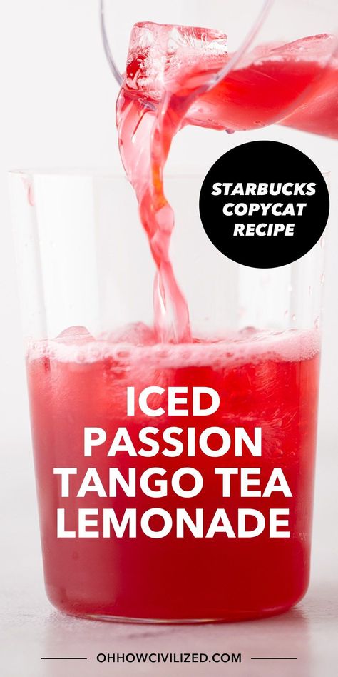 Iced Passion Tea Lemonade, Fruity Iced Tea Recipes, Iced Passion Tango Tea Lemonade, Starbucks Iced Passion Tango Tea, Caffeinated Drinks To Make At Home, Starbucks Passion Tea Lemonade Recipe, Tazo Iced Passion Tea Recipes, Tazo Passion Tea Recipes, Starbucks Passion Tea Drinks